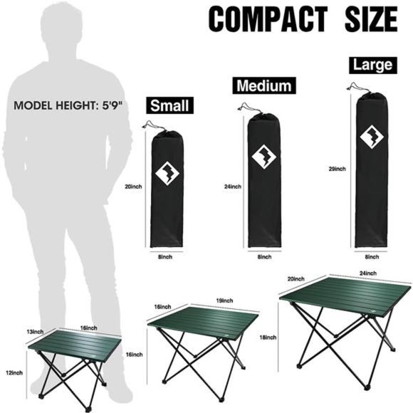 VILLEY Portable & Lightweight Camping Table, Aluminum, 19 Portable Camping 16\